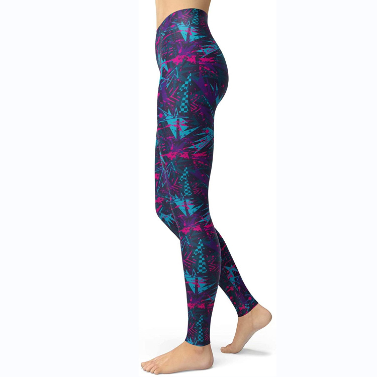Abbigliamento da donna multicolore stampato slim fit fianchi sollevamento snellente grandi dimensioni corsa yoga fitness leggings_voghion.com