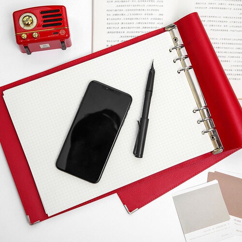 Work Binder Loose-Leaf Map Grid Notebook Comfortable Notebook Softcover Office Notepad Cross-Border Wholesale