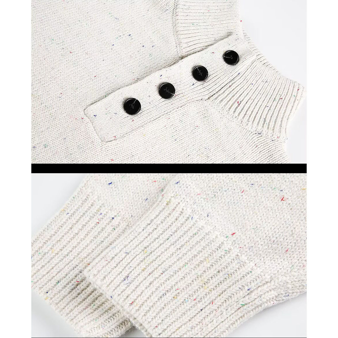 Explosiones transfronterizas de tamaño europeo de gran tamaño henry cuello jersey suéter masculino puntos de color coreano otoño invierno medio cuello fábrica al por mayor