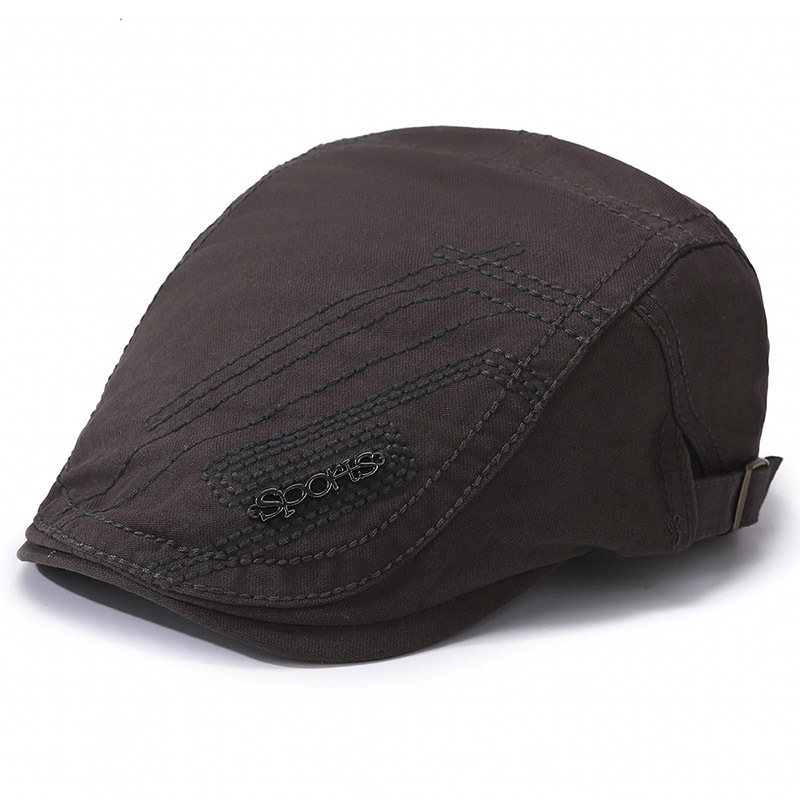 Printemps Automne Polyvalent Avant Hommes et Femmes Métal Alphabet Décoration Mode Langue de Canard Tempérament Littéraire_voghion.com