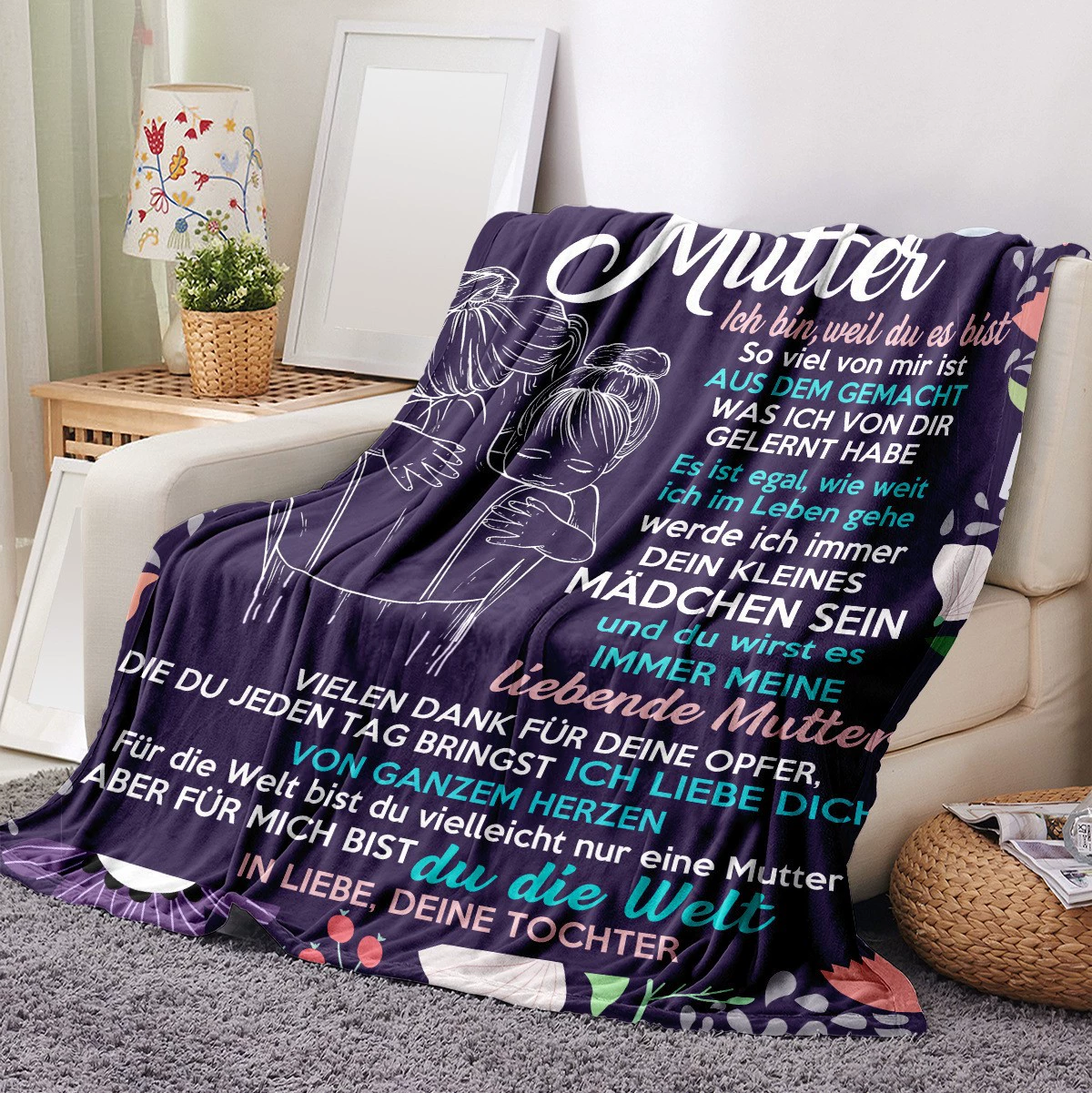 Flannel digital duvet, sofa