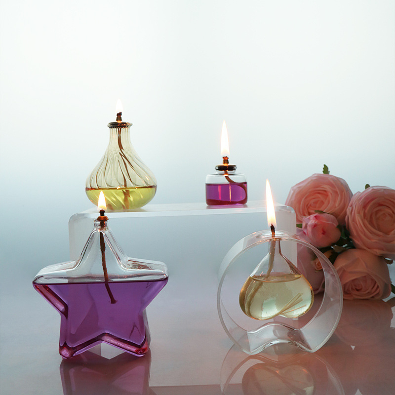 Creative oil lamp outdoor camping small oil lamp restaurant bar characteristic glass home romantic atmosphere candlelight slow life