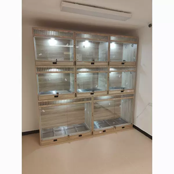 Multi-layer stainless steel pet cage with large space, solid wood dog cage, small boarding display cabinet, breeding cage, medium and large size