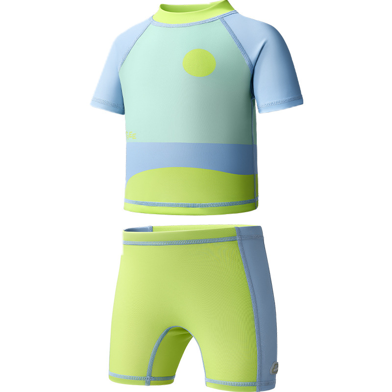 KK árbol traje de baño para bebé niño y mujer tesoro dividido traje de baño de manga corta bebé playa playa protector solar traje de baño clase A
