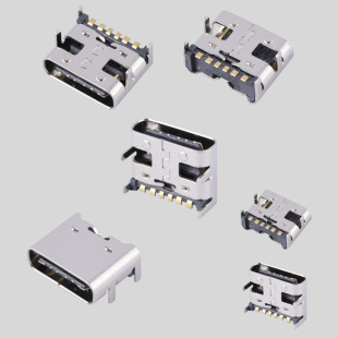 Type-C 6Pin 3A�����������ĸ��6.5mmSMT�NƬSPCC�F��RoHS�h��