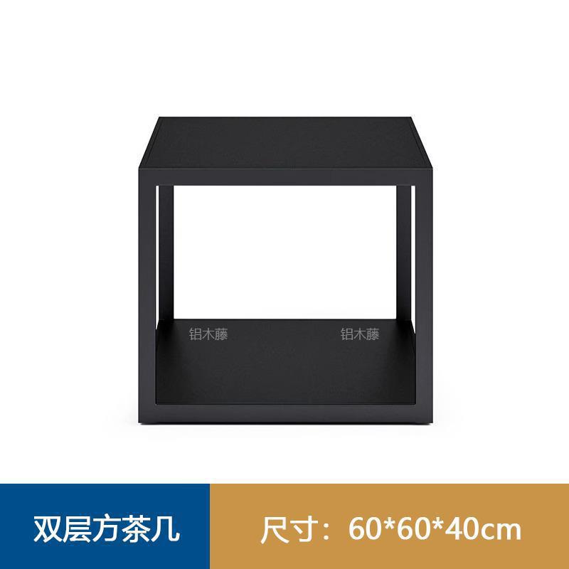 더블 레이어 전체 알루미늄 사각형 사이드 테이블