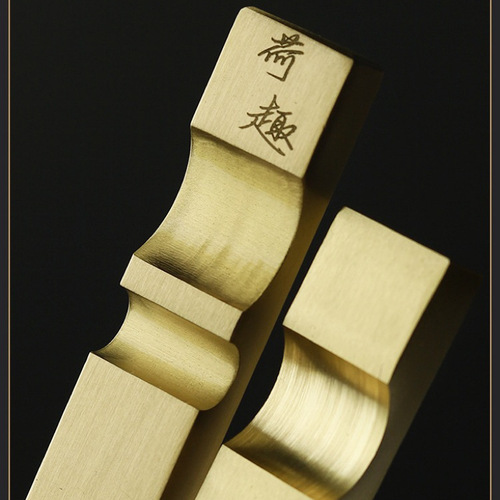 High-end brass ruler pen holder creative dual-purpose pressure paper calligraphy ruler paperweight solid brass four treasures of the study with engraving