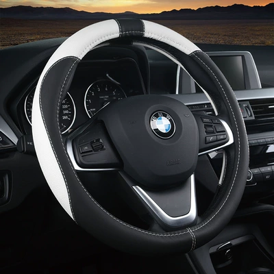 steering wheel cover car steering: Steering wheel cover - black-and-white-38cm