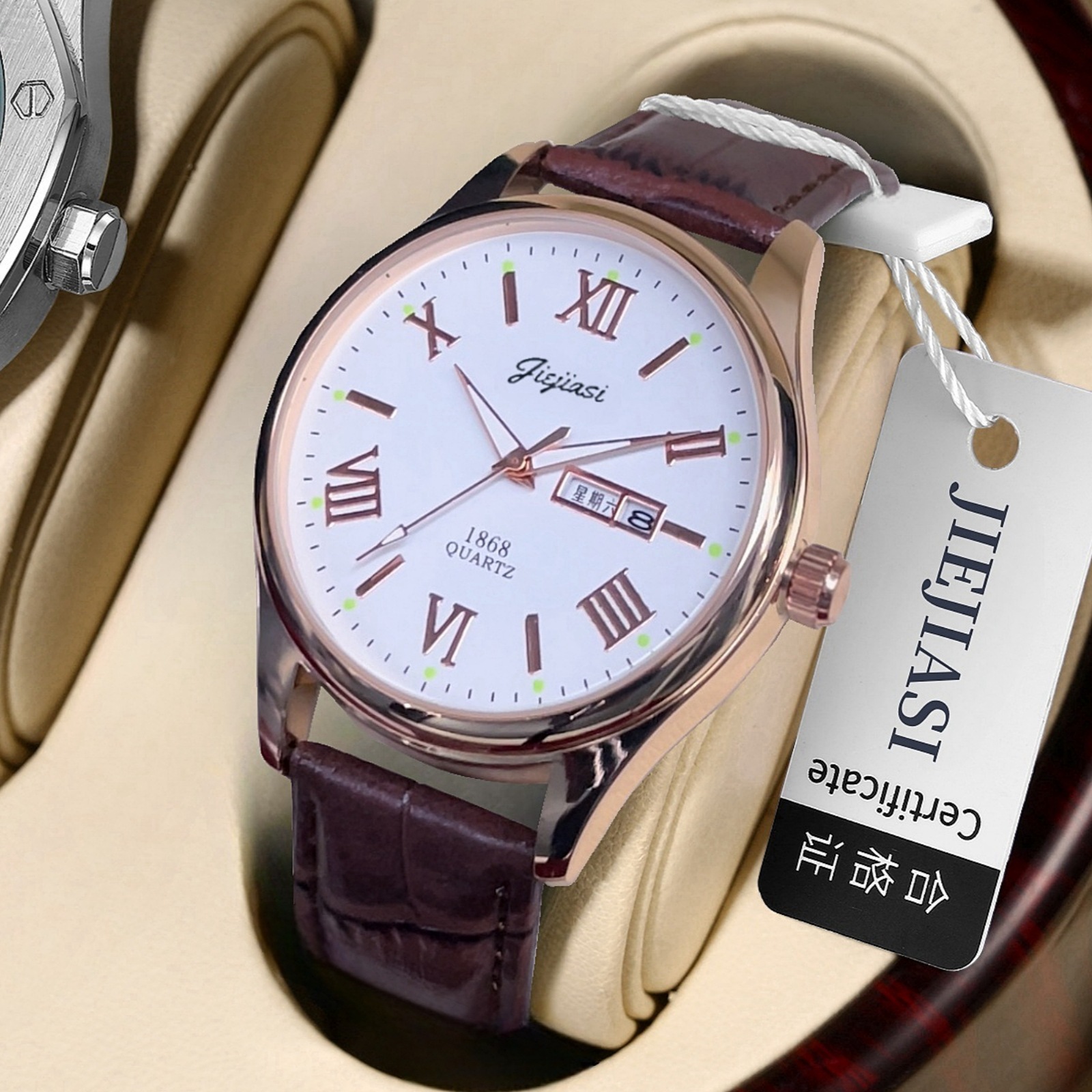 Jie Jia Si men's watch Shi Ying wrist watch luminous waterproof double calendar student trend business cross-border a generation of hair
