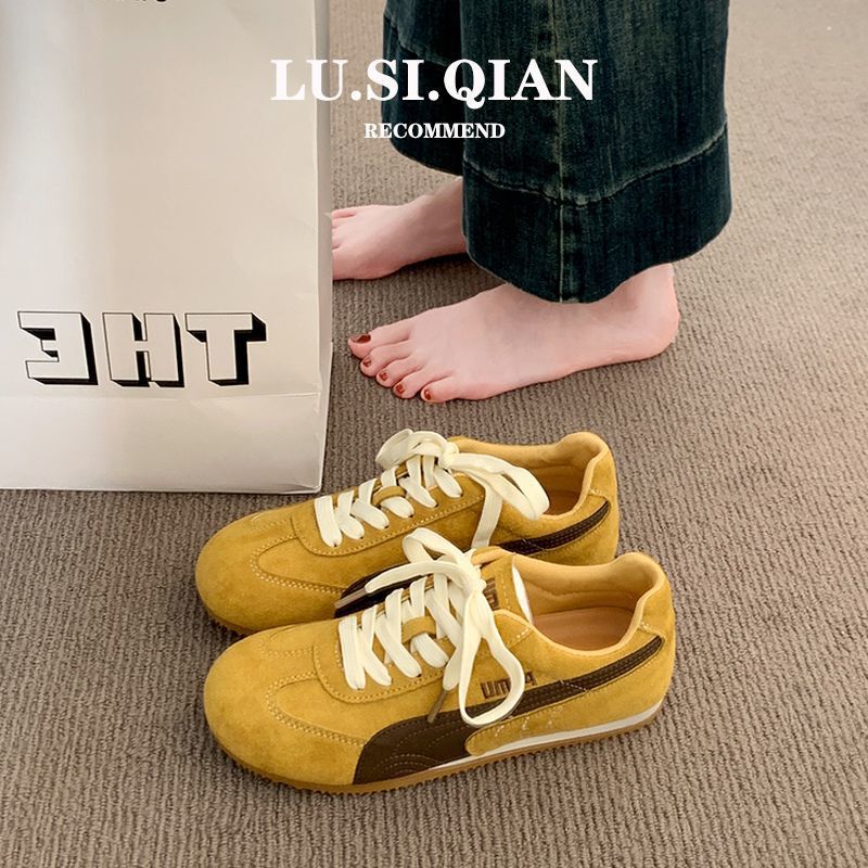 Women's German Training Shoes 2026 Spring New Retro Color-Blocking Yellow Sneakers Sports Fashion Casual Sneakers Women's German Training Shoes 2026 Spring New Retro Color-Blocking Yellow Sneakers Sports Fashion Casual Sneakers
