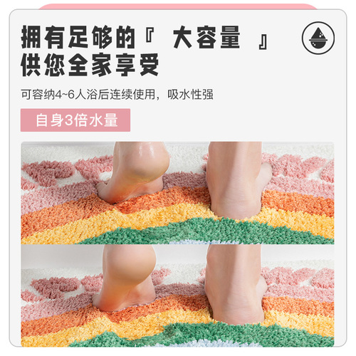 Cartoon flocking home bathroom absorbent floor mat bathroom non-slip mat bedroom door mat toilet entrance carpet