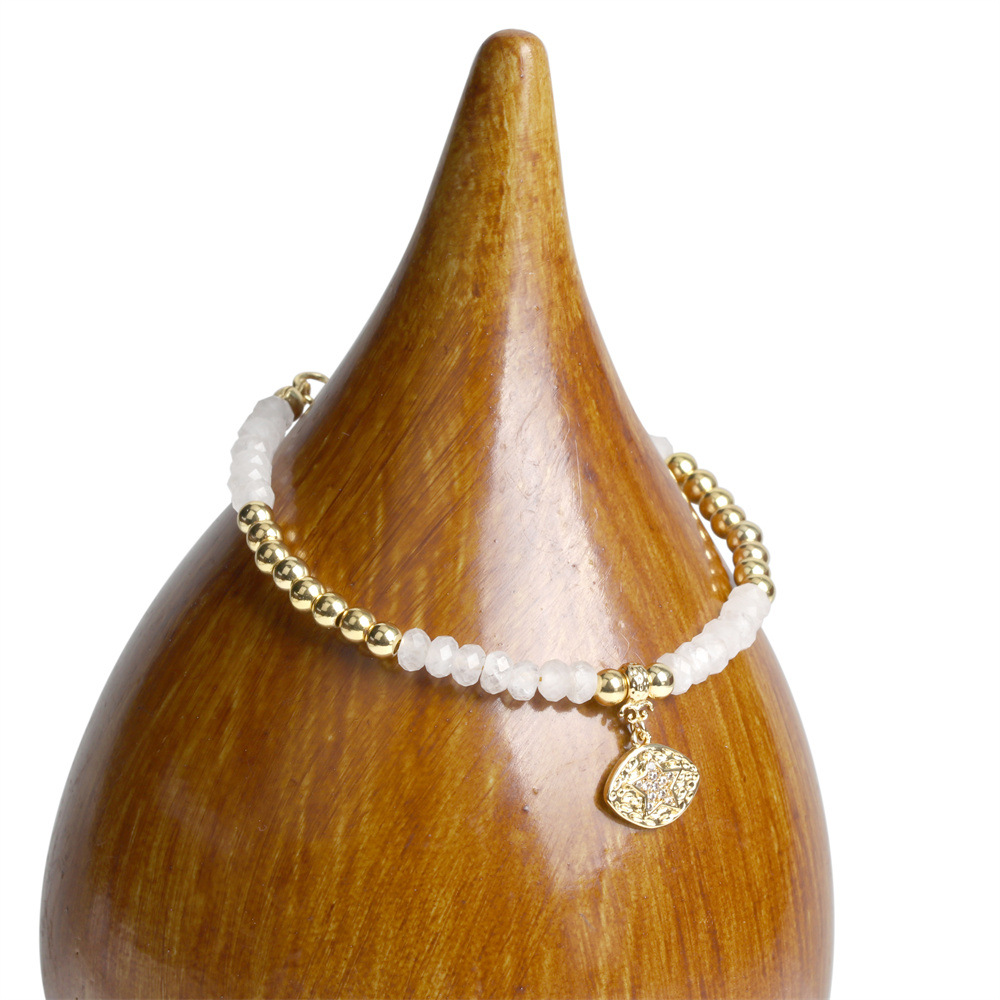 Fashion new metal beaded zircon star eye copper bracelet