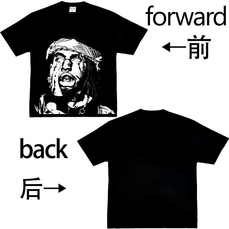 特大パターン外国貿易 T シャツ男性と女性のためのレトロ Y2K プリント T シャツストリートトレンド男性と女性のクロスボーダーヨーロッパとアメリカンスタイルの T シャツ|undefined