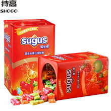 sugus瑞士糖混合水果味软糖铁罐礼盒装550g年货送礼休闲零食糖果