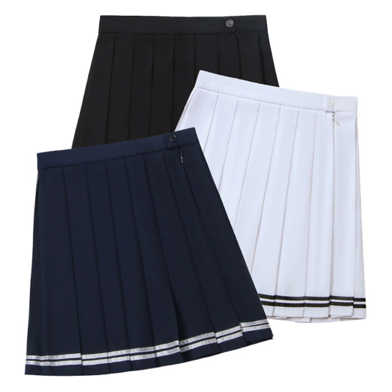 В наличии Плиссированная юбка в японском стиле JK Uniform Юбка Студенческая юбка с высокой талией Сплошная цветная юбка Macaron