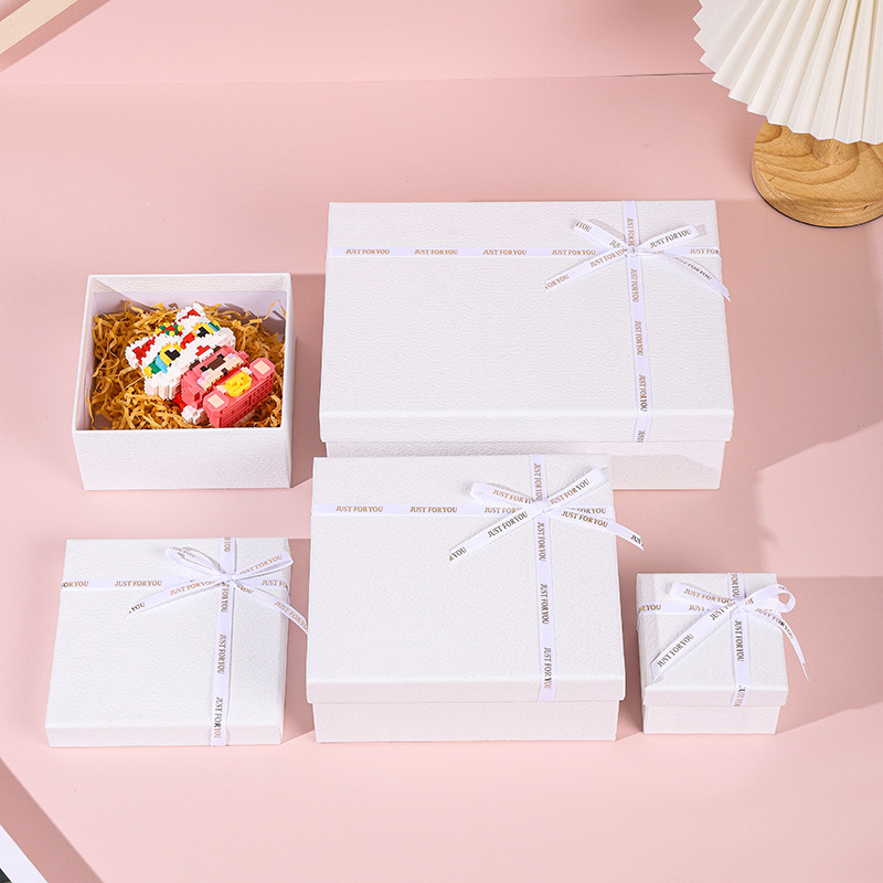 절묘한 흰색, 1호 선물 상자 + 선물 가방: 9*9*6cm