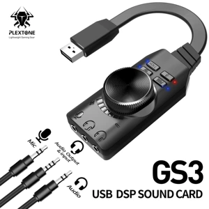 Оптовая звуковая карта Poji Complece Eat Chicken Game Sound Card 3.5 Наушники GS3 USB7.1 Sound Card Cross -Bordder