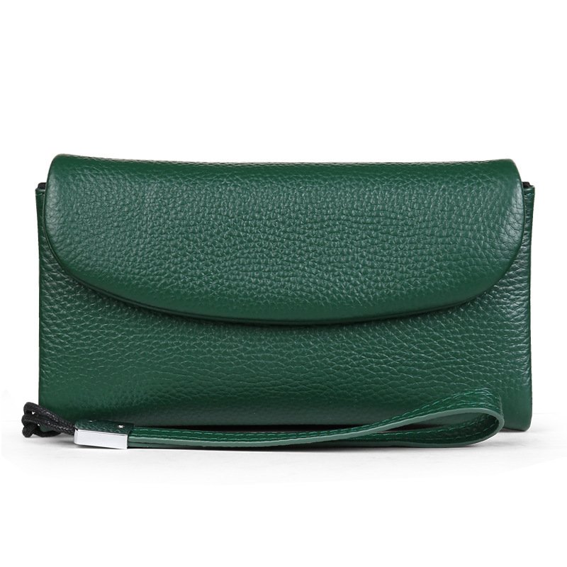 Cartera de gran capacidad, piel de vaca de primera capa larga, bolsa de monedas con múltiples posiciones de tarjetas, cuero suave, estilo de explosión ruso OZON