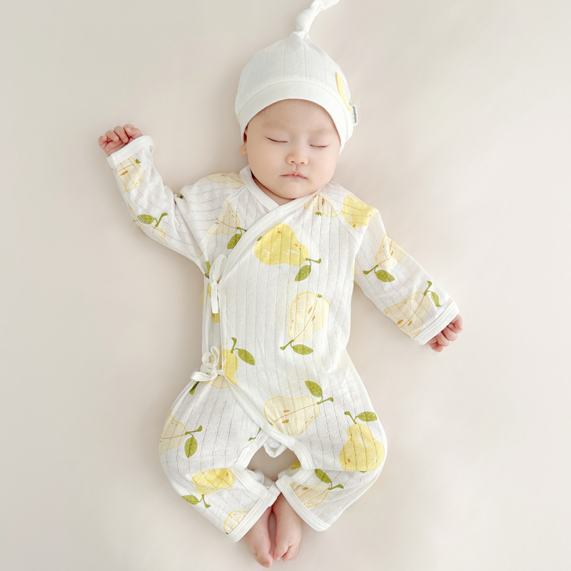 Baby jumpsuit summer cotton class a summer boneless clothes newborn baby air conditioning clothing wholesale