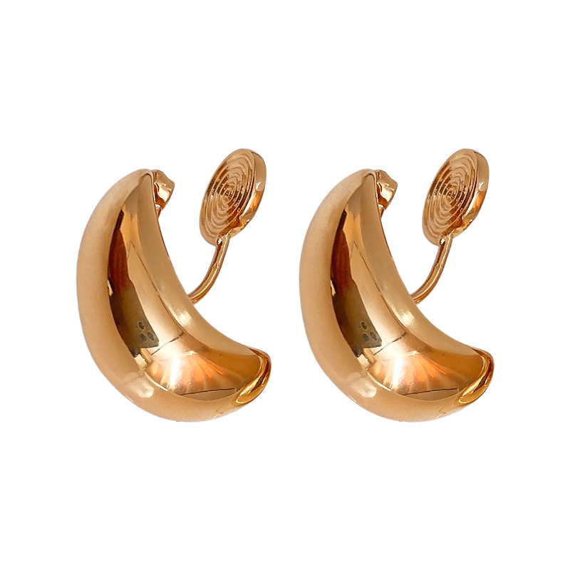 Gotas de agua de metal transfronterizas, pinzas para la oreja de guisantes, pendientes simples sin agujeros, pendientes de temperamento de moda, lujo ligero, sentido de alta gama