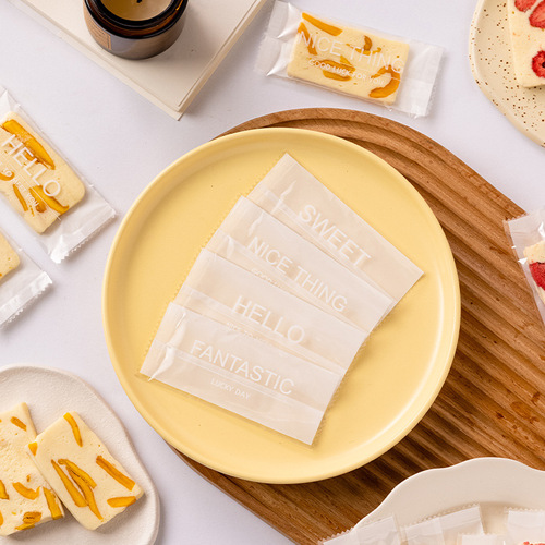 2024 Simple Milk Cake Machine Sealing Bag Translucent Handmade DIY Liuyi Nougat Baking Packaging Bag Wholesale 200