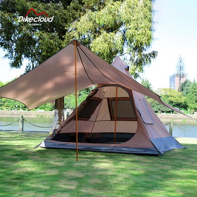 Outdoor Indian Pyramid Tent 3-4 People Camping Folding Canopy Weatherproof and Rainproof UV-resistant Camping Tent