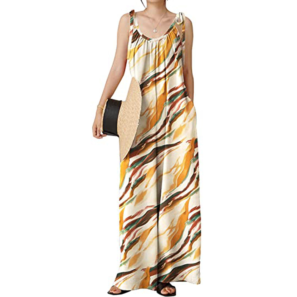 Summer Women Clothing Printed Sling Loose Casual Jumpsuit