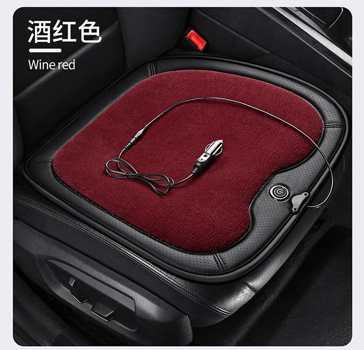 Winter Plush Car Heating Pad Graphene Fast Heating Car 12V24V Truck Car Universal Electric Heating Seat Cushion