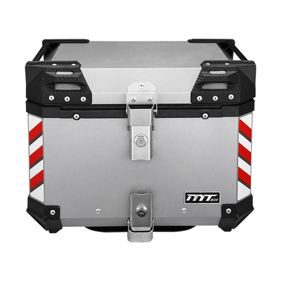 New Model, Motorcycle trunk - backrestliningcarbon-steel-bottom-plate-silver-quick-release-46l-aluminum-alloy-tail-box