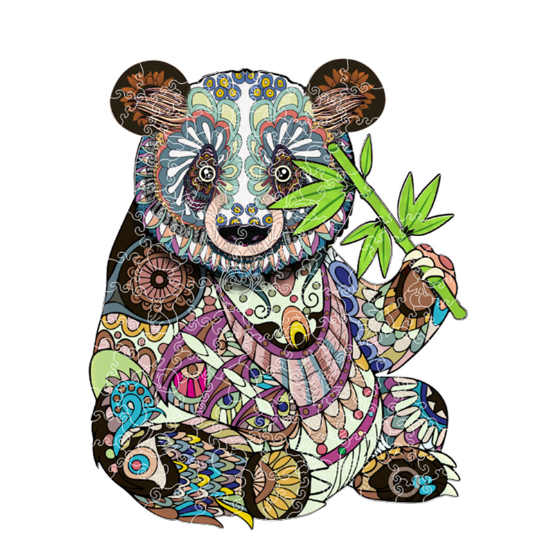 Lobo transfronterizo, león, animal, rompecabezas de madera en forma al por mayor, rompecabezas de madera irregular, juguetes de rompecabezas transfronterizos