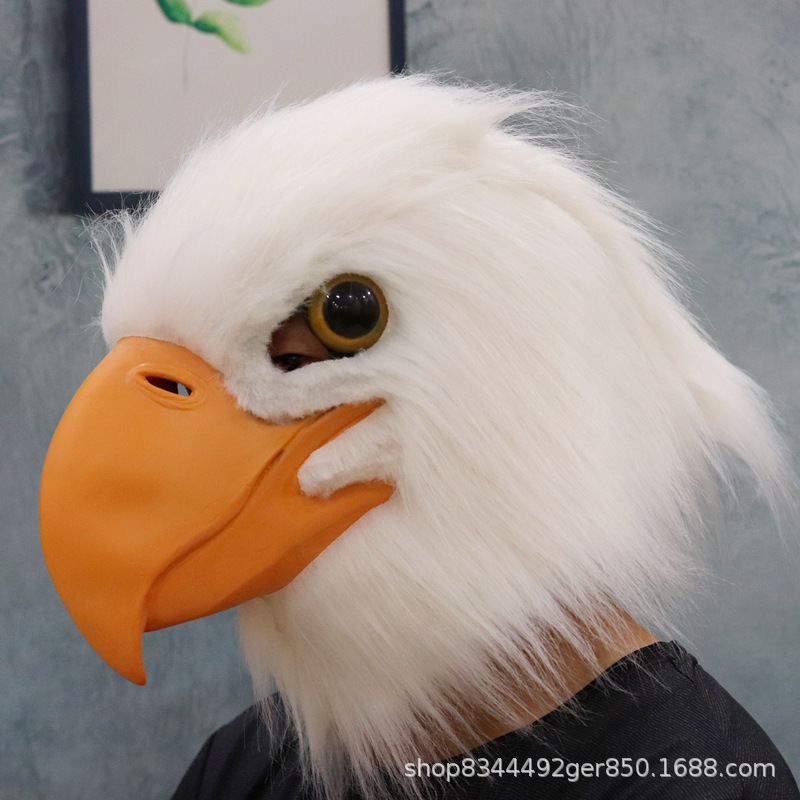 Águila máscara águila cabeza cubierta Halloween simulación animal Bulldog loro máscara realista animal cabeza cubierta