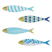 亚马逊木制海洋鱼航海海滩墙木鱼墙壁家居装饰浴室卧室儿童房装饰