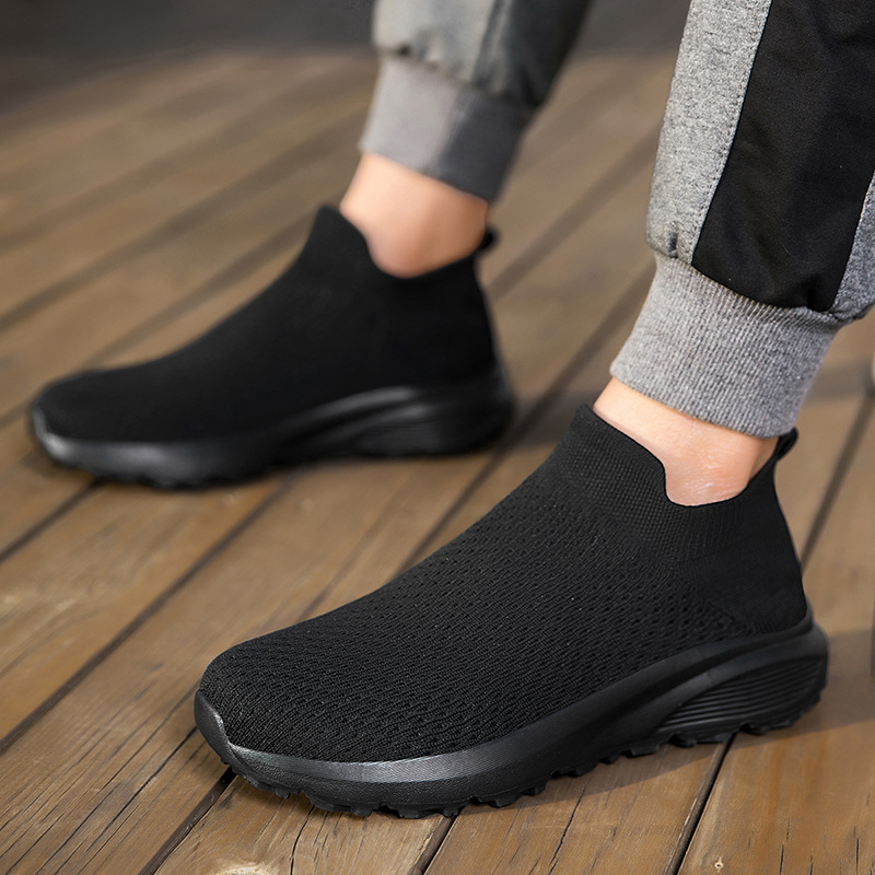 2025 nuevo tamaño transfronterizo zapatos descalzos Zhongbang zapatos de calcetines anchos zapatos deportivos de tela de vuelo para hombres zapatos de malla