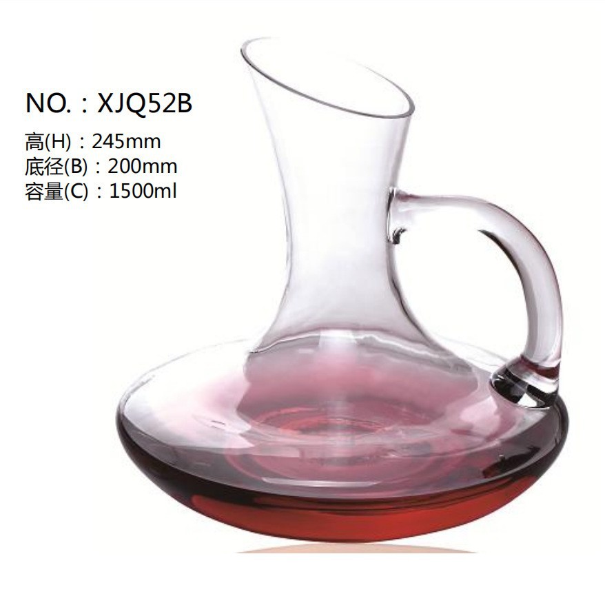 Creativo vidrio inclinado decanter con mango decanter de vino vino vino separador de vino conjunto de logotipo impreso