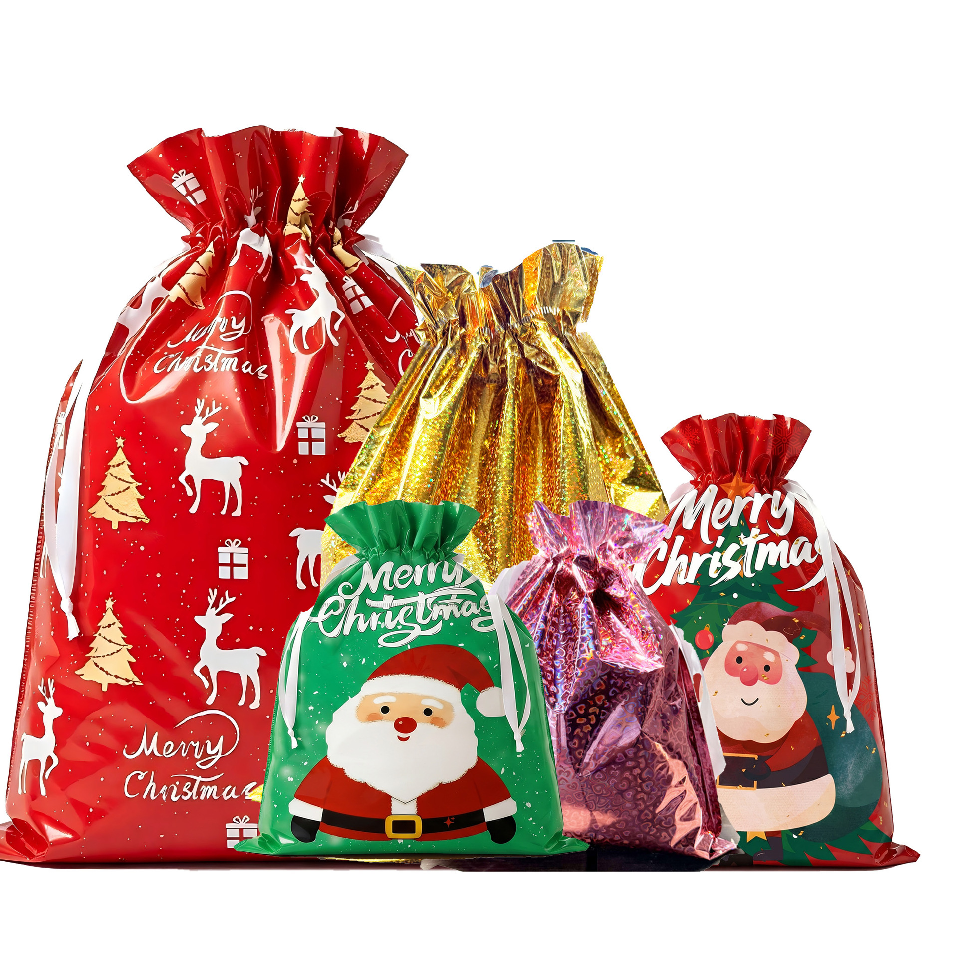 Source Factory Christmas Drawstring Gift Bags, Christmas Package Packaging Bags, Storage Bags, Party Gift Bags