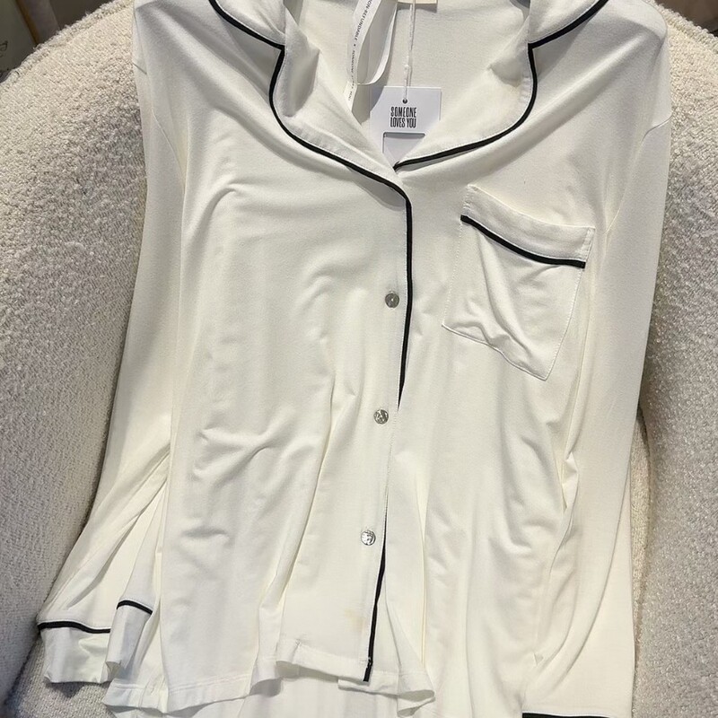 2025 New Autum Export Pajamas Set Women's Lapel Long-Sleeved Pants Two-Piece Set Casual Home Wear