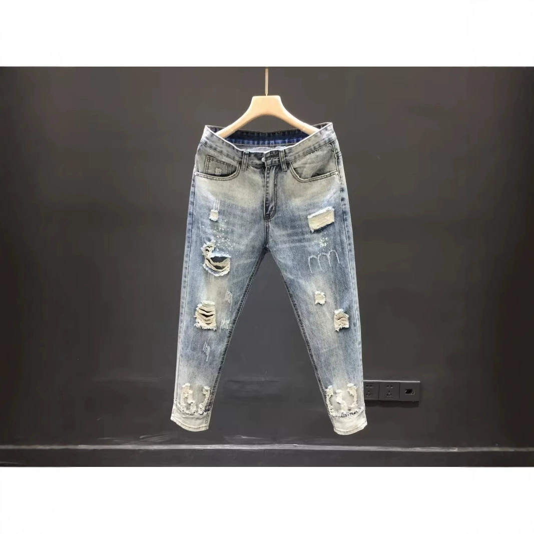 Летние джинсы, легкие штаны, корейский стиль, slim fit