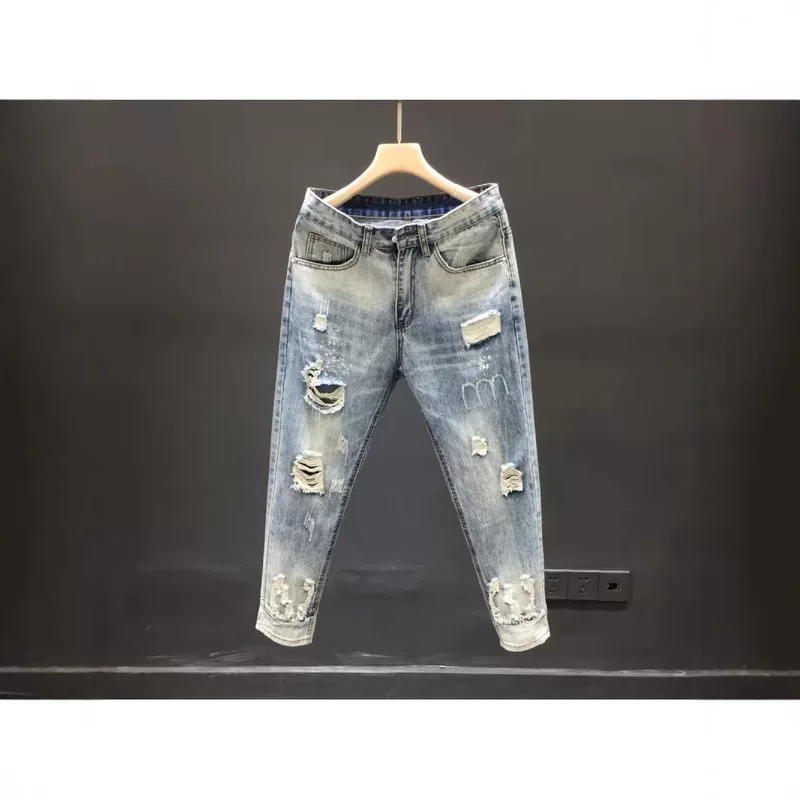 Летние джинсы, легкие штаны, корейский стиль, slim fit