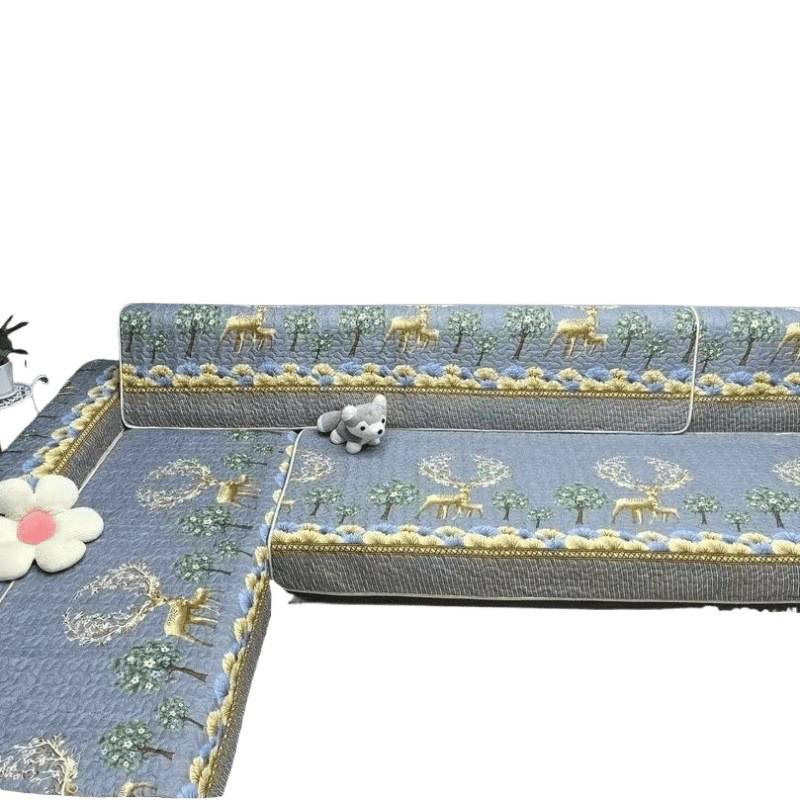 Cojín de sofá, cojín de sofá antideslizante universal de cuatro estaciones, toalla de cubierta universal de sofá VIP