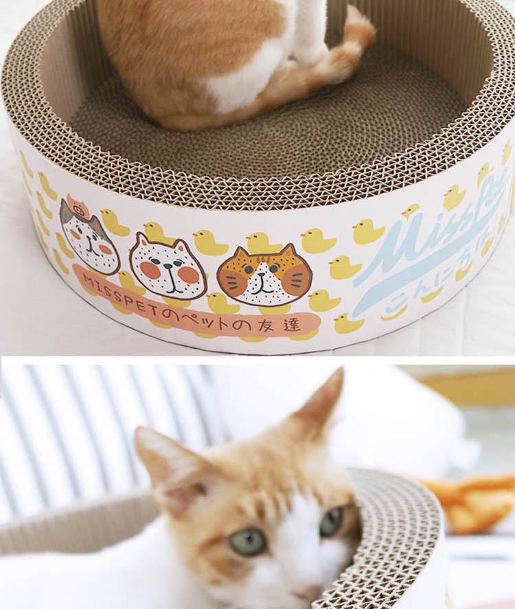 MISSPET Cat Scratching Board Duck Duck Round Nest Drawing (12).jpg