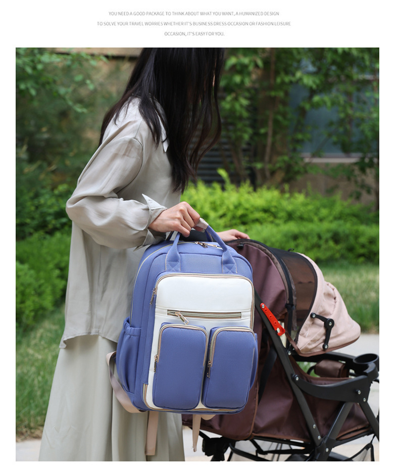 Cross-border large-capacity mommy bag, multi-functional storage maternity bag, water-repellent portable insulated double-shoulder mother and baby bag undefined