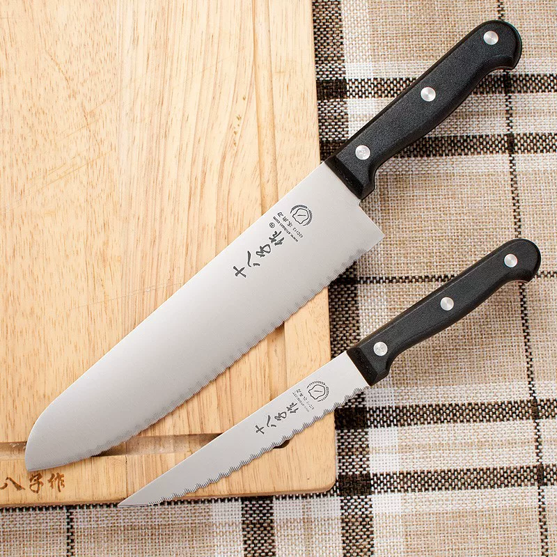 Stainless steel fruit knife with serrated paring knife crescent knife bread knife 97#C and S-4