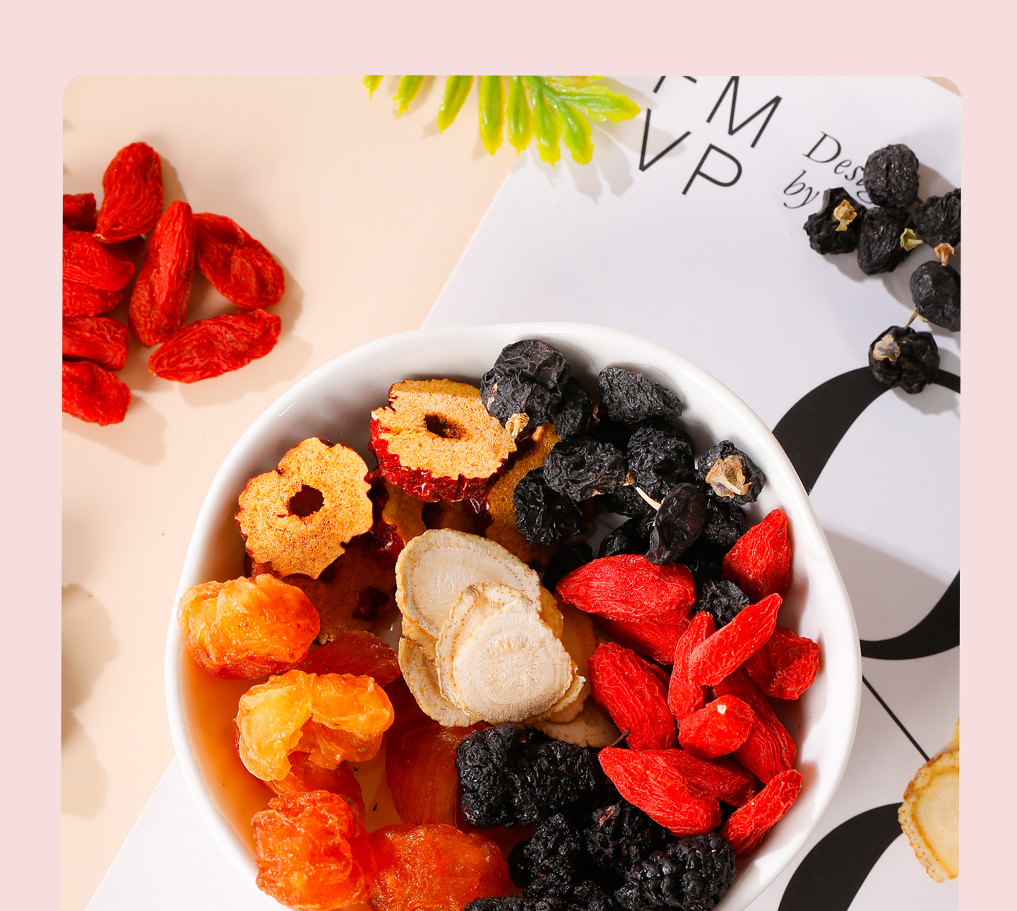 Ginseng Black Goji Mulberry Red Date Longan Wellness Tea Bags 25 Pack Sugar Free Herbal Tea in use