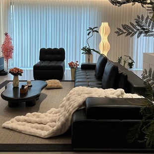 ♔ Italian Minimalist Lawrence Sofa First-Layer Cowhide Designer Living Room Module Set