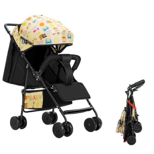 Baby stroller can sit, lie, fold, and travel easily. Huier baby high carbon steel