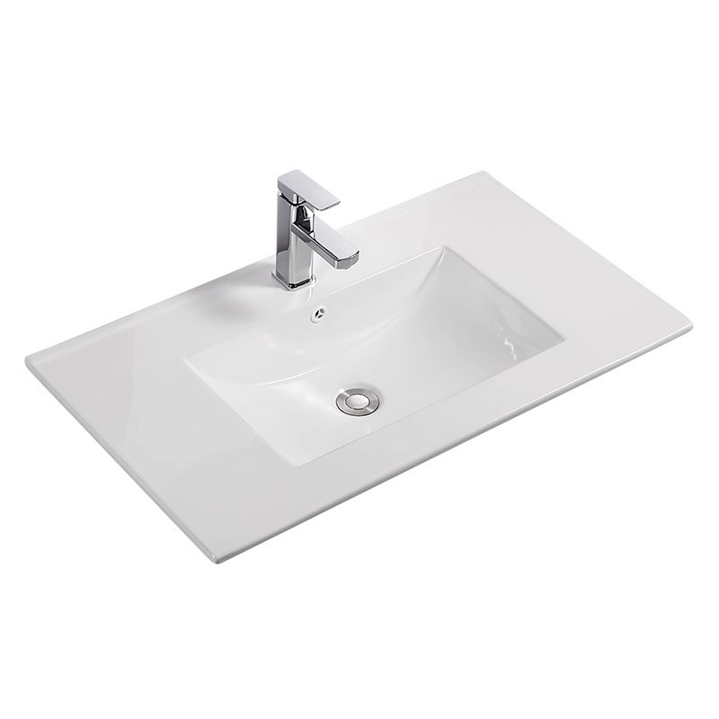 lado delgado semi-incrustado meseta de mesa cara única doble cuenca en un gabinete cerámico cuenca lavabo lavabo lavabo de mano transfronterizo