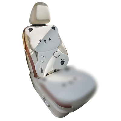 Car Seat Cushion for All Seat cushion, seat cover - three-dimensional-bear-white-backrest