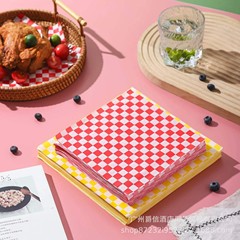 チェス盤格子パッド紙食品級家庭用焙煎防油紙レストラン揚げ油吸収紙ラミネートカラー包装紙