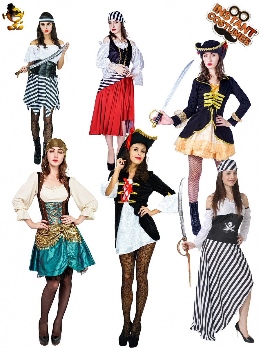 De Halloween de las mujeres adultas de Europa y América Nordic Pirata Nacional chica traje grande hembra pirata Cosplay traje del funcionamiento image 3
