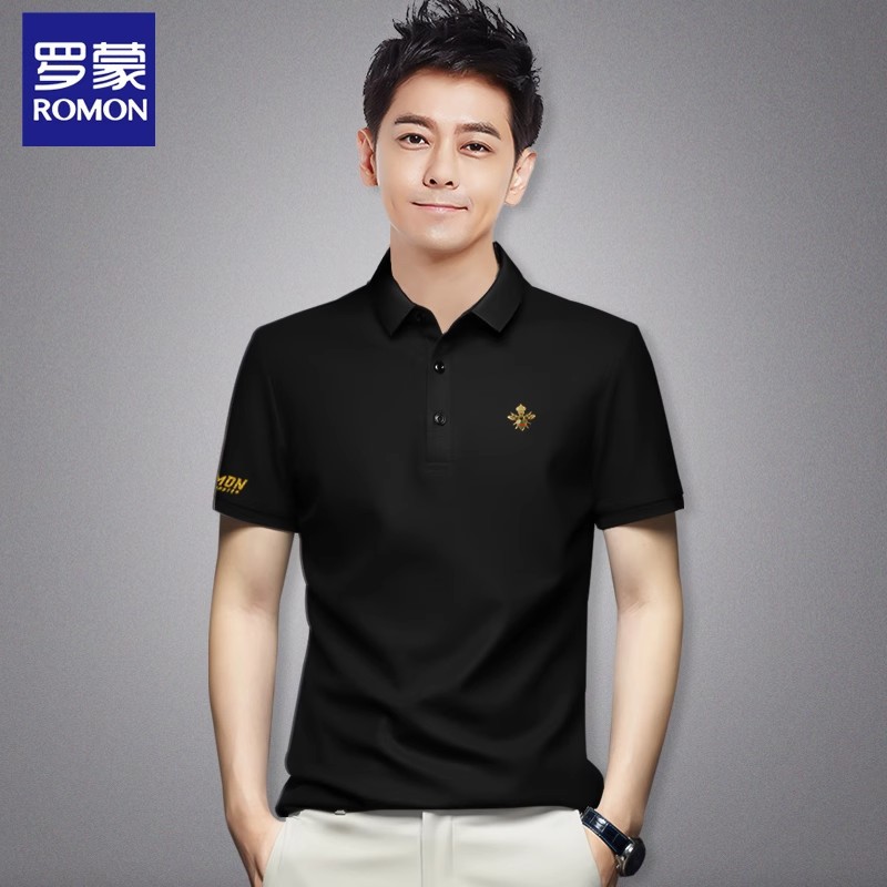[Including Tag] Romon Men's Polo Shirt Fashionable and Versatile Summer Lapel T-Shirt Breathable Casual Short-Sleeved 1691